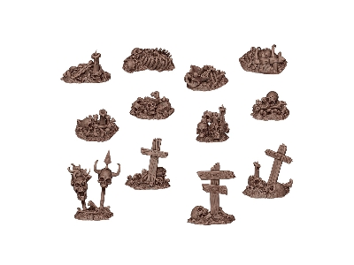 Bones Remains - Basing Bits (3d-printed / 12 Pcs) - zdjęcie 2