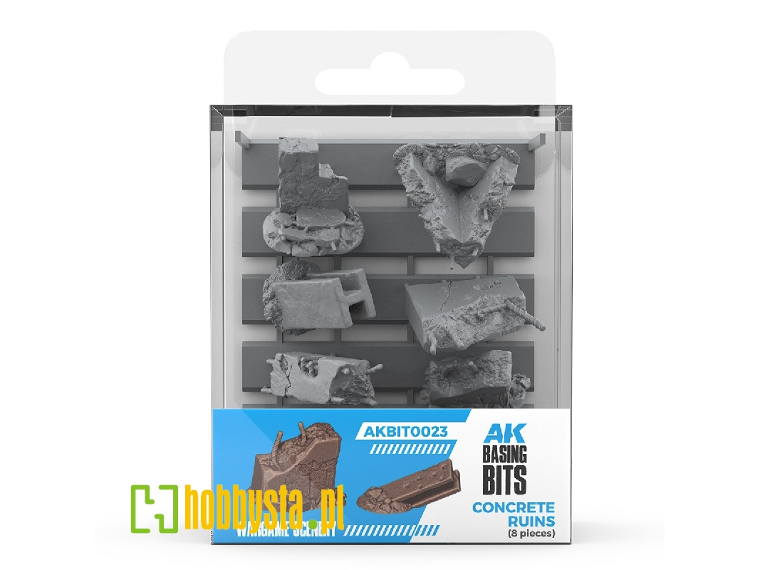 Concrete Ruins - Basing Bits (3d-printed / 8 Pcs) - zdjęcie 1