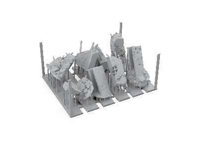 Concrete Ruins - Basing Bits (3d-printed / 8 Pcs) - zdjęcie 3