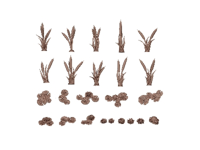 Water Lilies & Cattails (3d-printed / 24 Pcs) - zdjęcie 2
