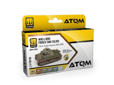 Atom-20754 French Wwi & Wwii Tank Colors Set - zdjęcie 1