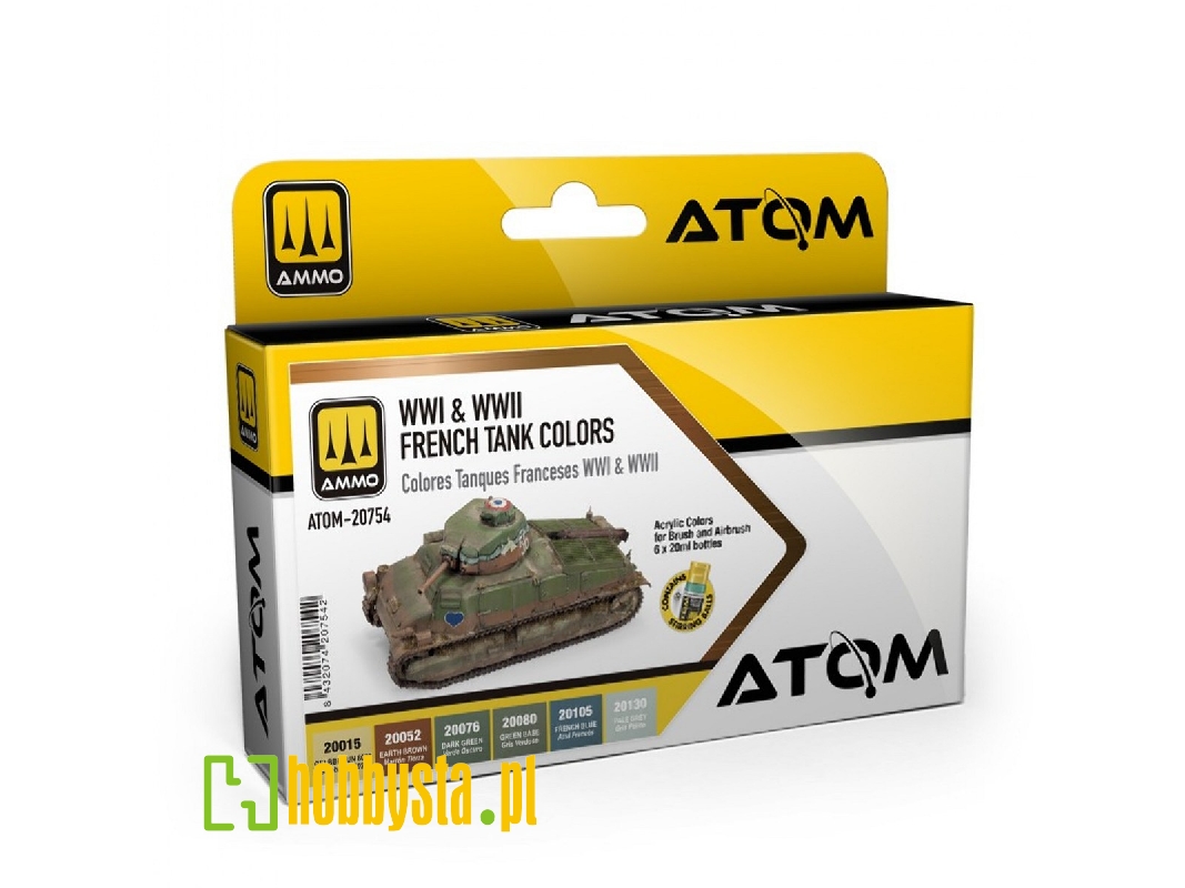 Atom-20754 French Wwi & Wwii Tank Colors Set - zdjęcie 1