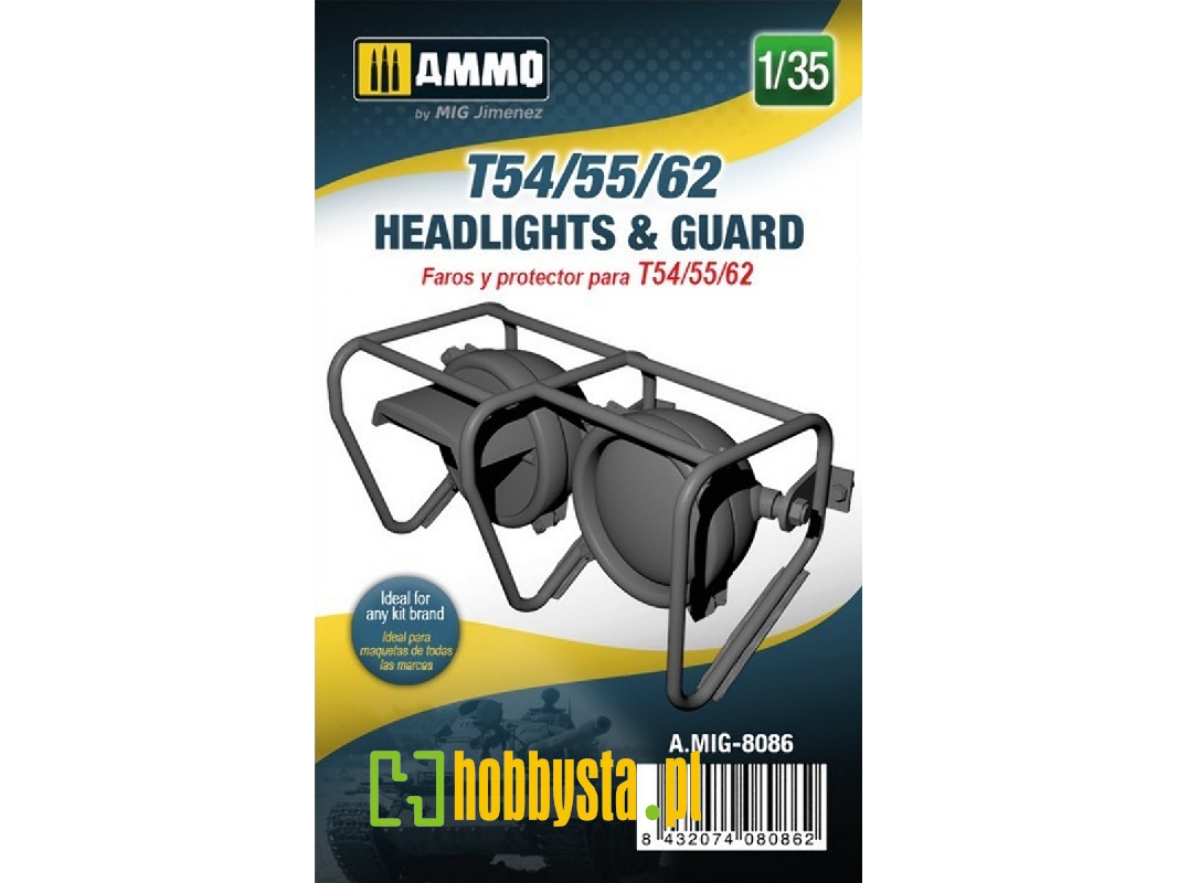 T-54 / T-55 And T-62 - Headlights & Guards (3d Printed) - zdjęcie 1