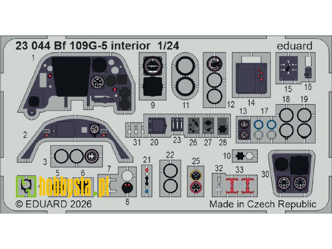 Messerschmitt Bf-109 G-5 - Interior Set (For Airfix Kits) - zdjęcie 1
