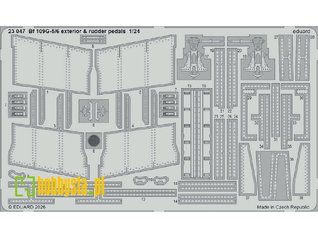 Messerschmitt Bf-109 G-5 / G-6 - Exterior & Rudder Pedals (For Airfix Kits) - zdjęcie 1