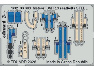 Gloster Meteor F.8 / Fr.9 - Steel Seatbelts (For Revell Kits) - zdjęcie 1