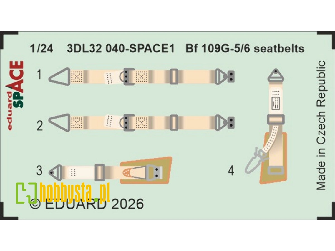 Messerschmitt Bf-109 G-5 / G-6 - Seatbelts (For Airfix Kits) - zdjęcie 1