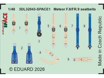 Gloster Meteor F.8 / Fr.9 - Seatbelts Space Set (For Revell Kits) - zdjęcie 1