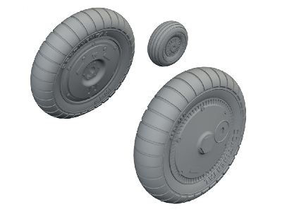 Messerschmitt Bf-109 G-5 / G-6 - Wheels Set (3d-printed / For Airfix Kits) - zdjęcie 1