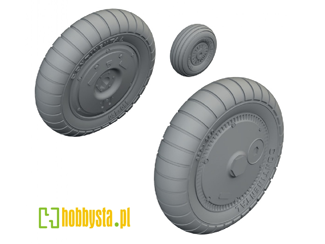 Messerschmitt Bf-109 G-5 / G-6 - Wheels Set (3d-printed / For Airfix Kits) - zdjęcie 1