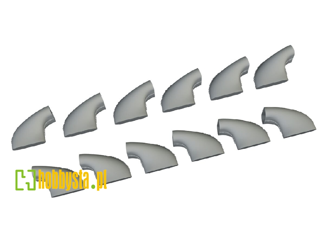 Messerschmitt Bf-109 G-5 / G-6 - Exhaust Stacks (3d-printed / For Airfix Kits) - zdjęcie 1