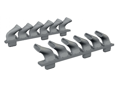 Supermarine Spitfire Mk.V - 3d-printed Six-stacks Exhaust Fishtail (For Eduard Kits) - zdjęcie 1