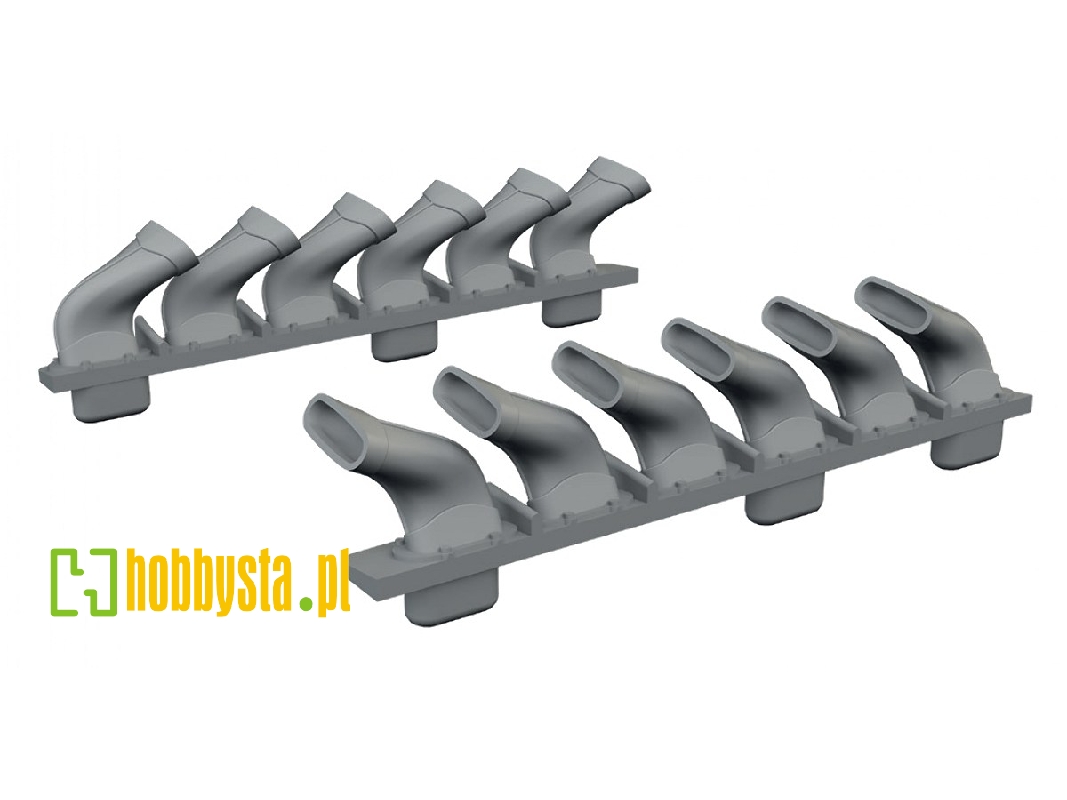Supermarine Spitfire Mk.V - 3d-printed Six-stacks Exhaust Fishtail (For Eduard Kits) - zdjęcie 1