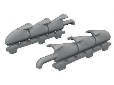 Supermarine Spitfire Mk.V - 3d-printed Three-stacks Exhaust Fishtail (For Eduard Kits) - zdjęcie 1