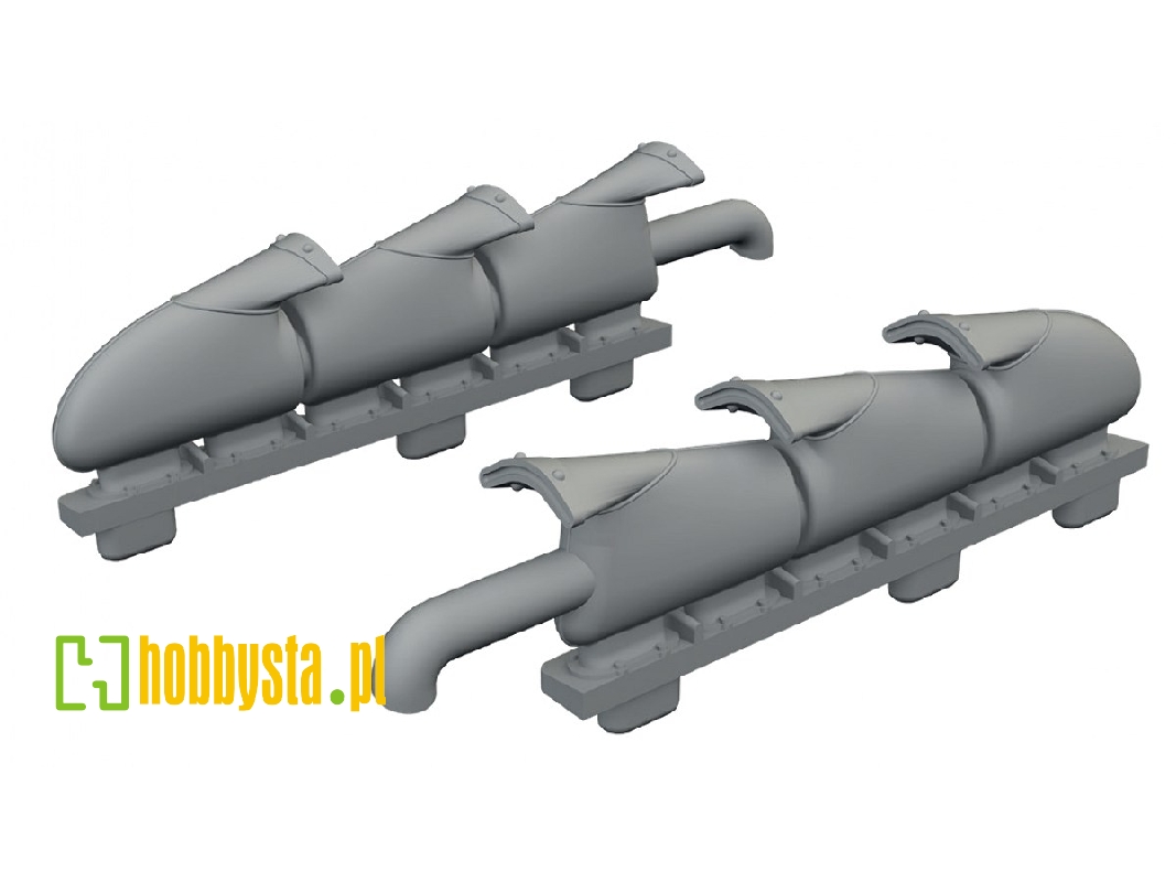 Supermarine Spitfire Mk.V - 3d-printed Three-stacks Exhaust Fishtail (For Eduard Kits) - zdjęcie 1