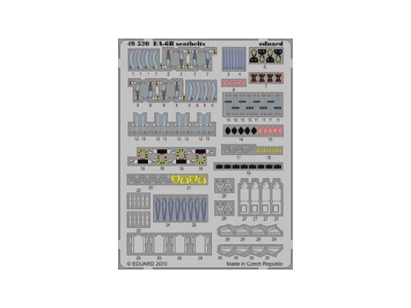  EA-6B seatbelts 1/48 - Kinetic - blaszki - zdjęcie 1