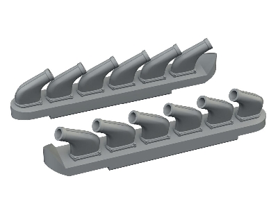 North American P-51 D Mustang - Exhaust Stacks (3d-printed / For Arma Hobby Kits) - zdjęcie 1