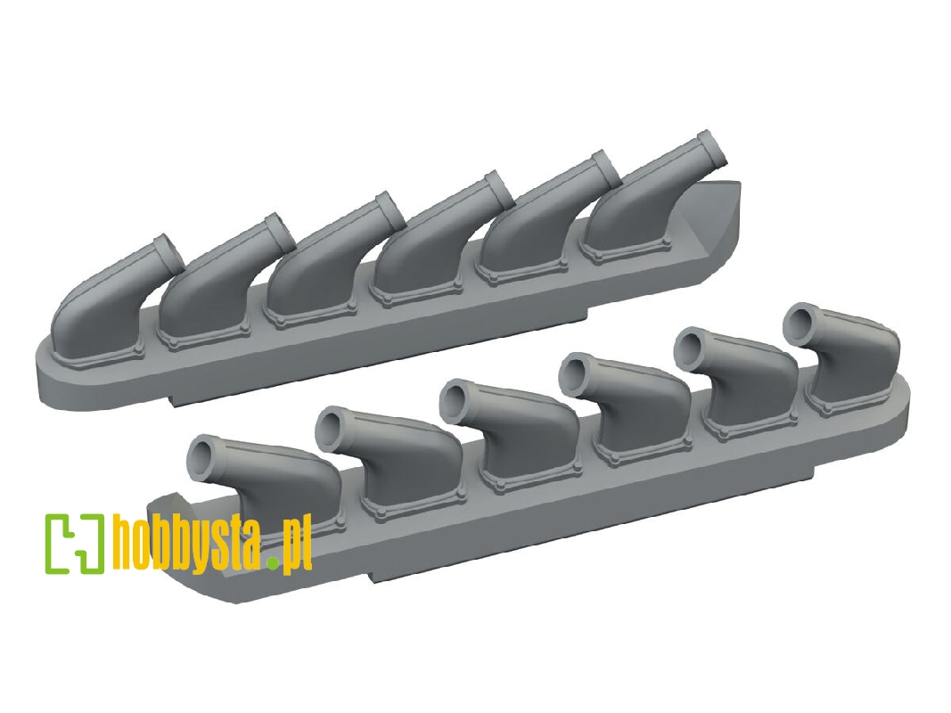 North American P-51 D Mustang - Exhaust Stacks (3d-printed / For Arma Hobby Kits) - zdjęcie 1