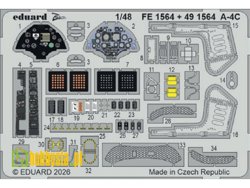 Douglas A-4 C Skyhawk - Cockpit Pe Zoom Set (For Hobby Boss Kits) - zdjęcie 1