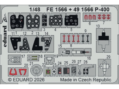 Bell P-400 Airacobra -  Cockpit Pe Zoom Set (For Arma Hobby Kits) - zdjęcie 1