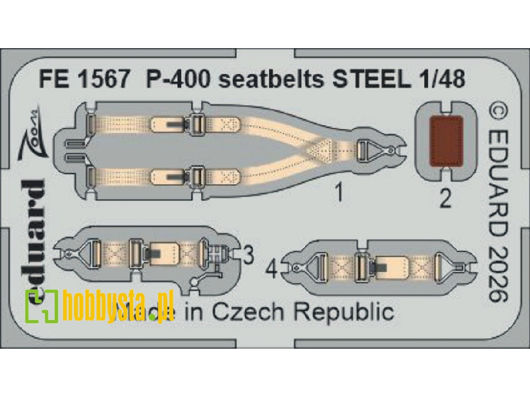 Bell P-400 Airacobra - Steel Seat Belts (For Arma Hobby Kits) - zdjęcie 1