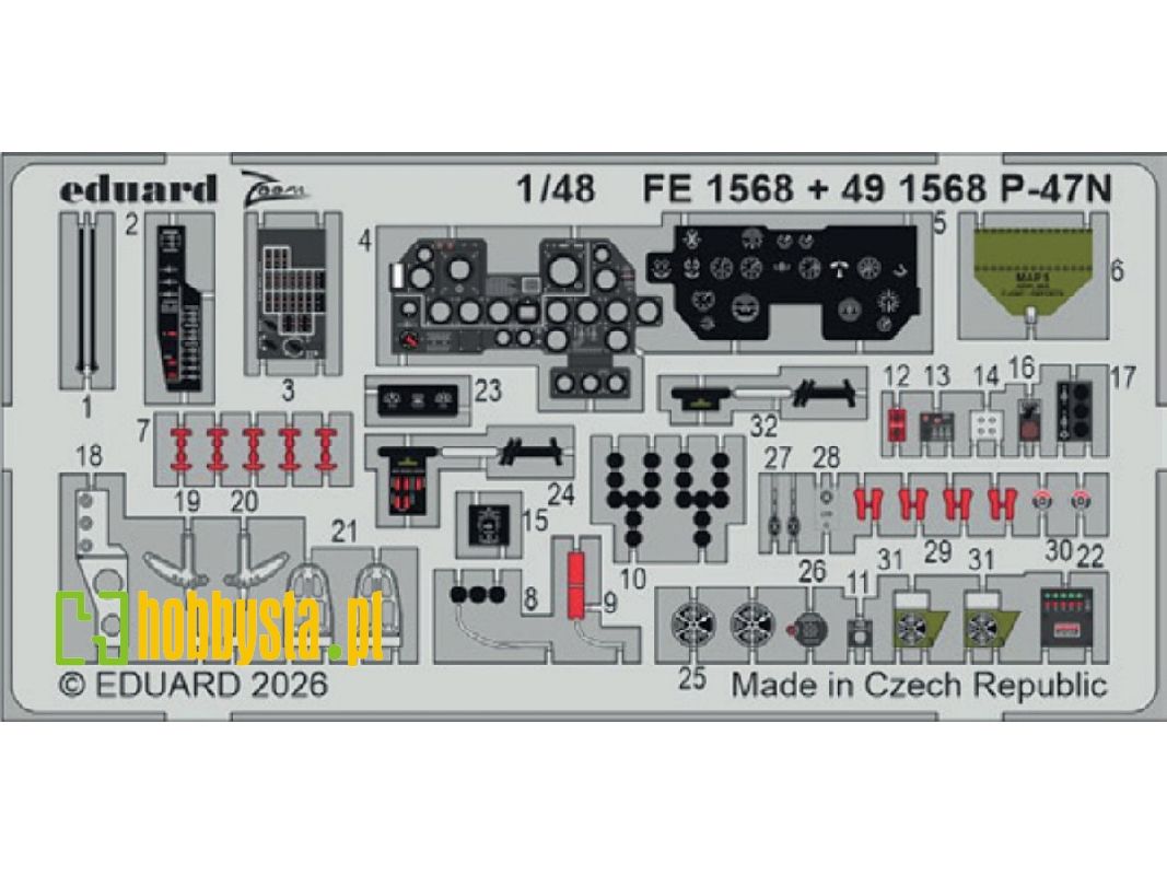 Republic P-47 N Thunderbolt - Cockpit Pe Zoom Set (For Miniart Kits) - zdjęcie 1
