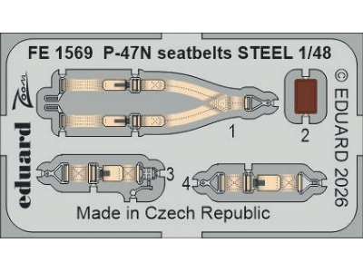 Republic P-47 N Thunderbolt - Steel Seat Belts (For Miniart Kits) - zdjęcie 1