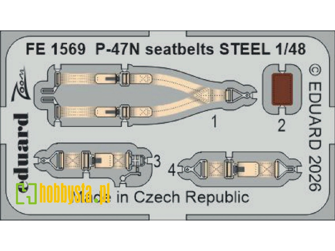 Republic P-47 N Thunderbolt - Steel Seat Belts (For Miniart Kits) - zdjęcie 1