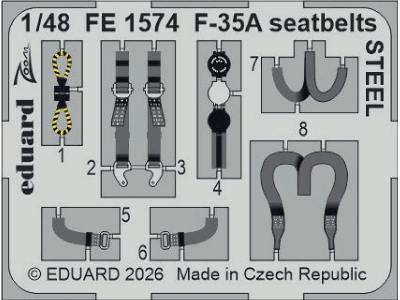 Lockheed Martin F-35 A Lightning Ii - Steel Seat Belts (For Italeri Kits) - zdjęcie 1