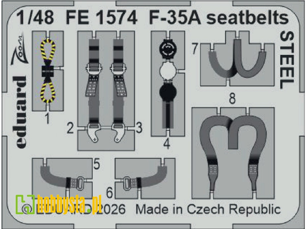 Lockheed Martin F-35 A Lightning Ii - Steel Seat Belts (For Italeri Kits) - zdjęcie 1