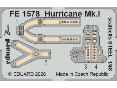 Hawker Hurricane Mk.I - Steel Seatbelts (For Arma Hobby Kits) - zdjęcie 1