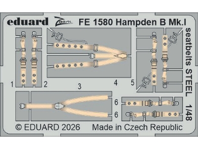 Handley Page Hampden B Mk.I - Steel Seat Belts (For Icm Kits) - zdjęcie 1