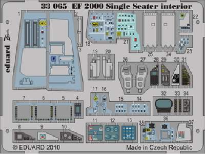  EF 2000 Single Seater interior S. A. 1/32 - Revell - blaszki - zdjęcie 1