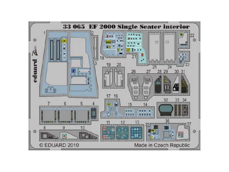 EF 2000 Single Seater interior S. A. 1/32 - Revell - blaszki - zdjęcie 1 EF 2000 Single Seater interior S. A. 1/32 - Revell - blaszki - zdjęcie 1