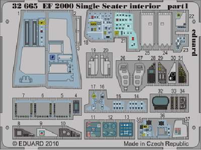  EF 2000 Single Seater interior S. A. 1/32 - Revell - blaszki - zdjęcie 1