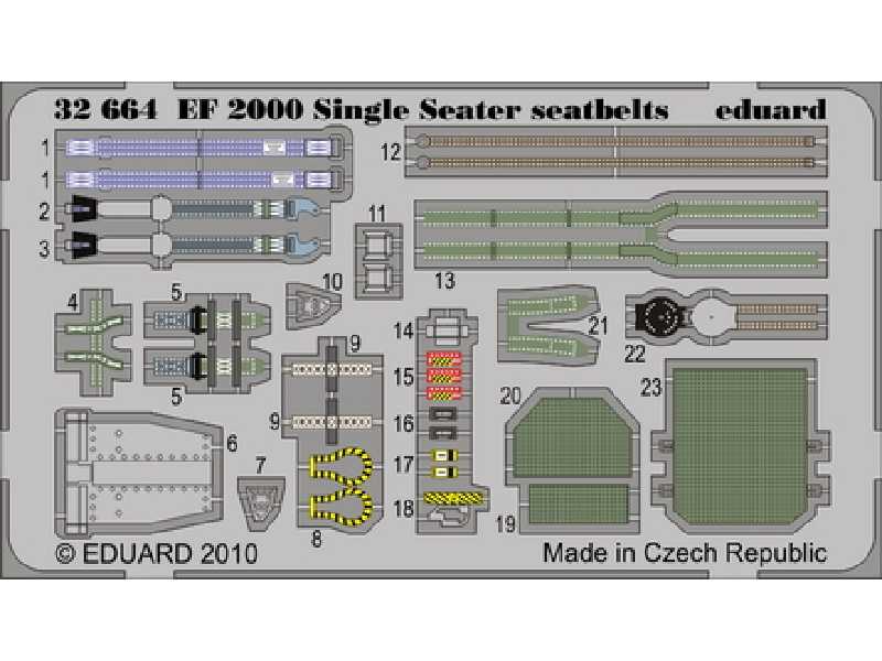 EF 2000 Single Seater seatbelts 1/32 - Revell - blaszki - zdjęcie 1 EF 2000 Single Seater seatbelts 1/32 - Revell - blaszki - zdjęcie 1