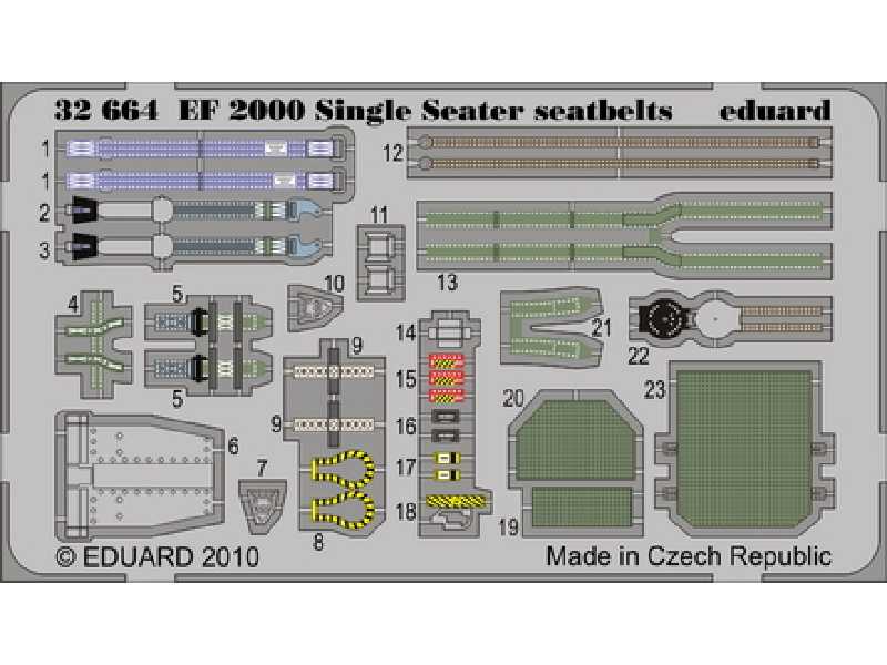  EF 2000 Single Seater seatbelts 1/32 - Revell - blaszki - zdjęcie 1