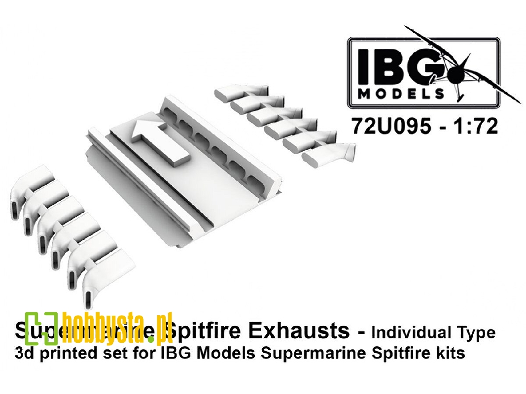 Supermarine Spitfire - Exhausts Individual Type (For Ibg Kits / 3d-printed) - zdjęcie 1