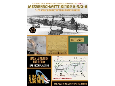 Messerschmitt Bf-109 G-5 / G-6 - Airbrush Masks Set (For Airfix Kits) - zdjęcie 1