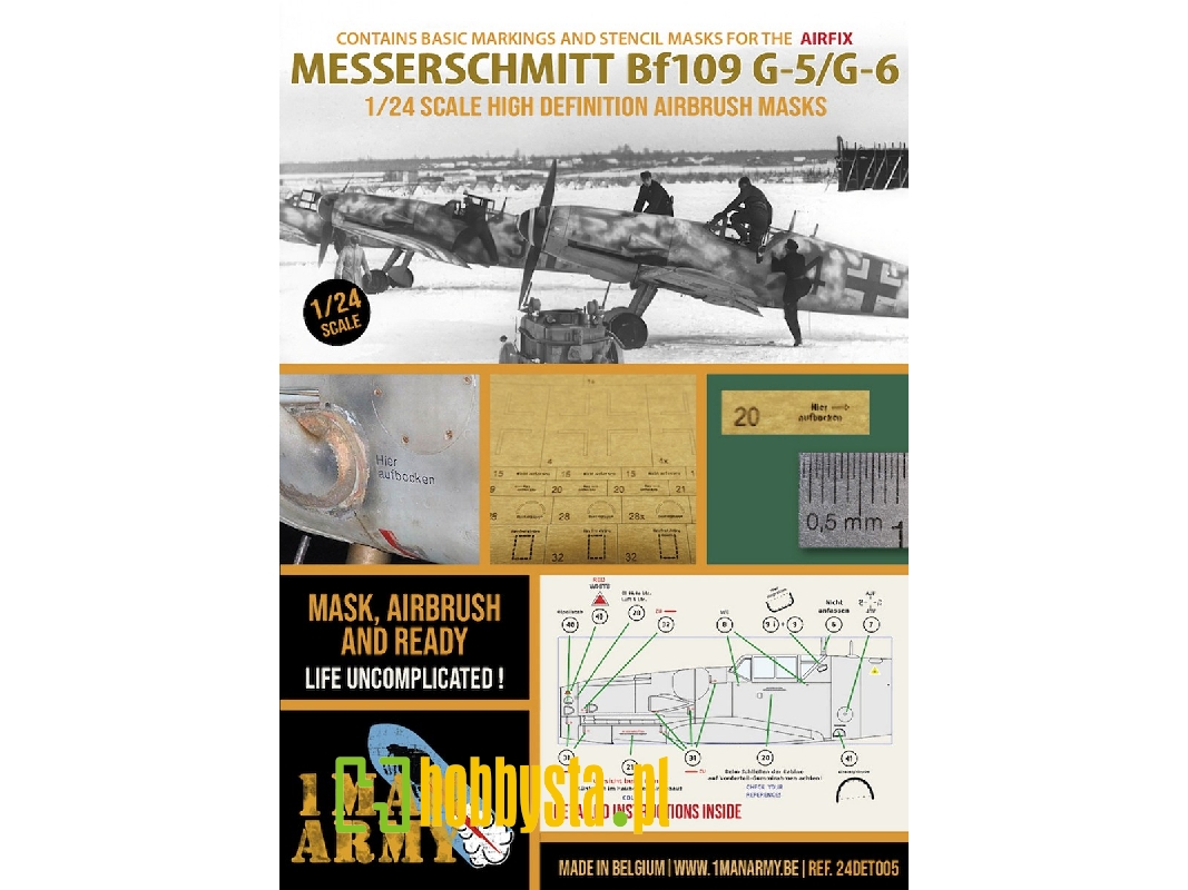 Messerschmitt Bf-109 G-5 / G-6 - Airbrush Masks Set (For Airfix Kits) - zdjęcie 1
