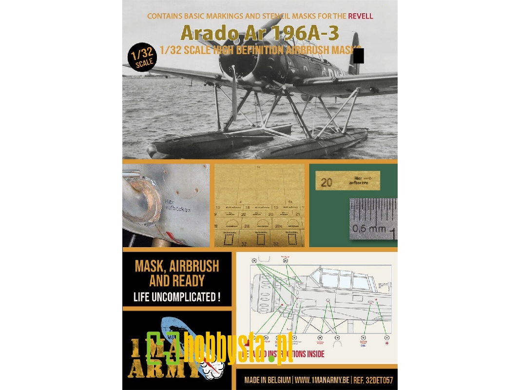 Arado Ar-196 A-3 - Airbrush Masks Set (For Revell Kits) - zdjęcie 1