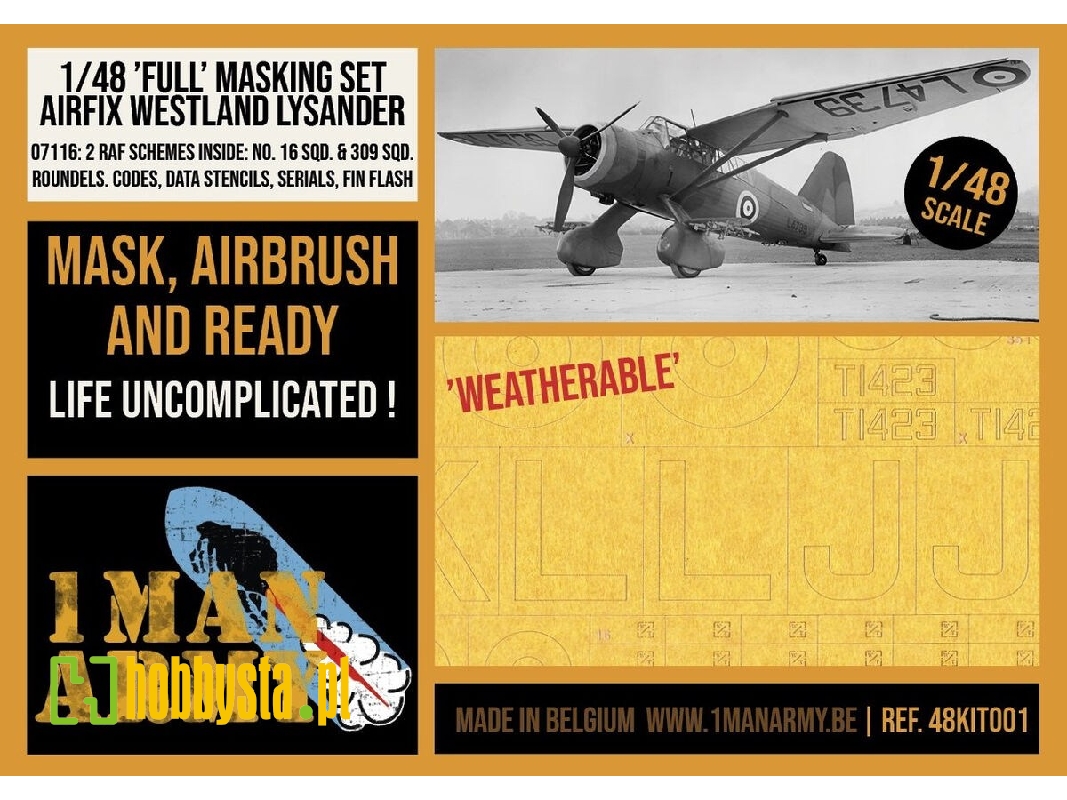 Westland Lysander Mk.I / Mk.Iii - Full Masking Set (For Airfix Kits) - zdjęcie 1