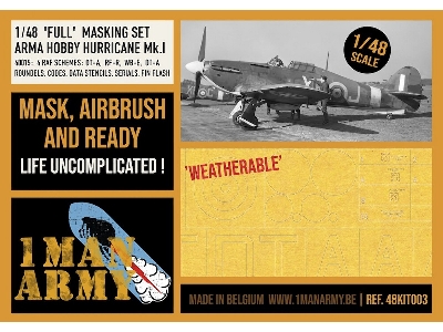 Hawker Hurricane Mk.I - Full Masking Set (For Arma Hobby Kits) - zdjęcie 1
