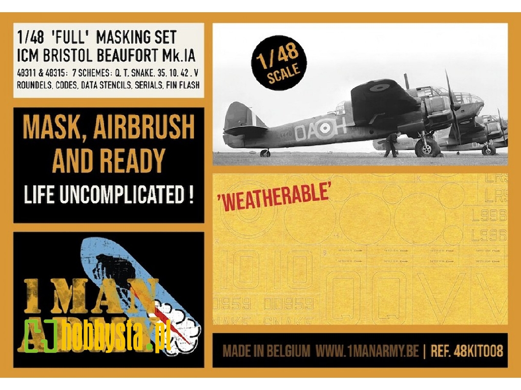 Bristol Beaufort Mk.Ia - Full Masking Set (For Icm Kits) - zdjęcie 1