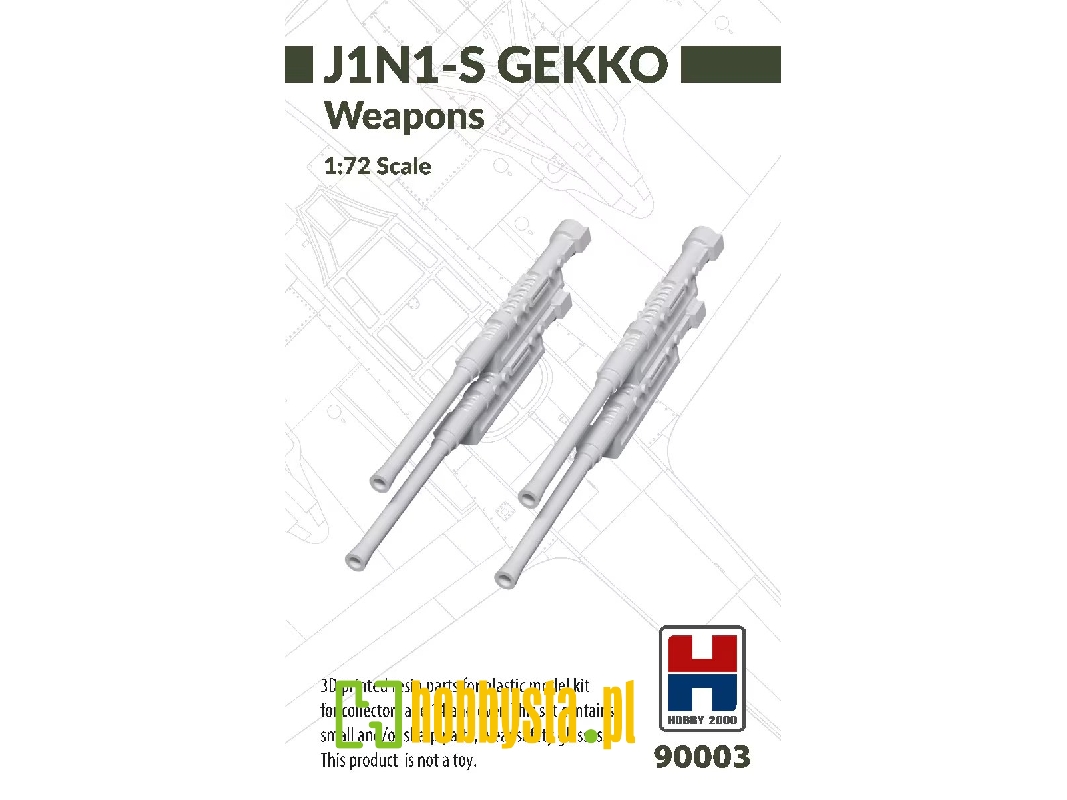 Nakajima J1n1-s Gekko - Weapons (3d-printed) - zdjęcie 1