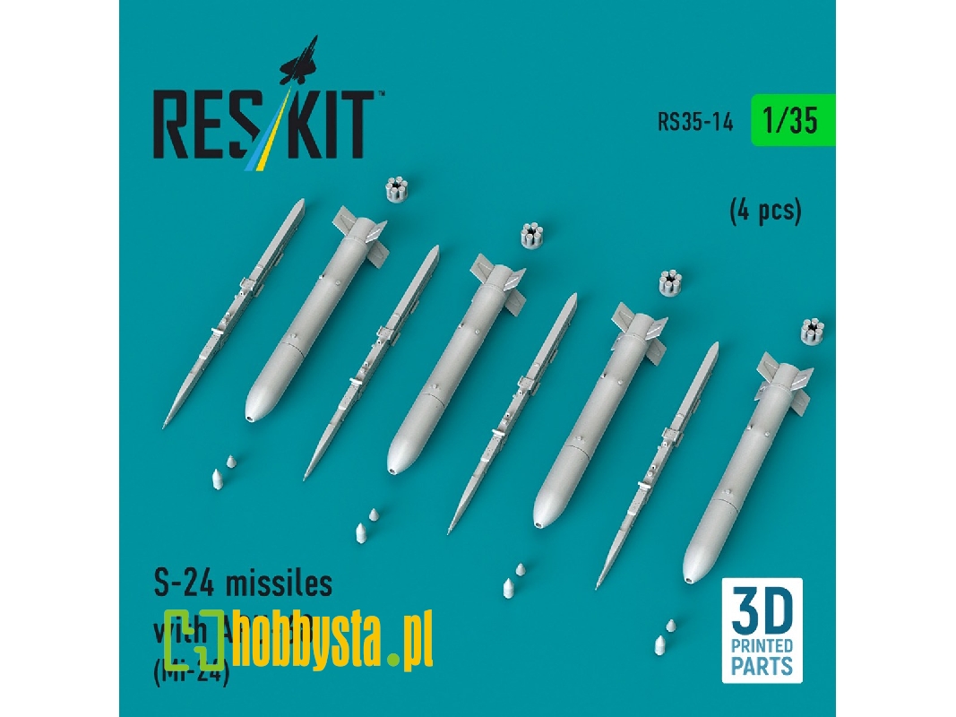 S-24 Missiles With Apu-68 (4 Pcs / 3-d Printed) - zdjęcie 1