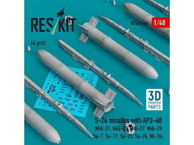 S-24 Missiles With Apu-68 (4 Pcs / 3-d Printed) - zdjęcie 2