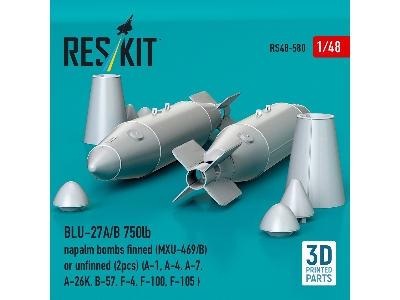 Blu-27a/B 750lb Napalm Bombs Finned (Mxu-469/B) Or Unfinned (2 Pcs / 3d-printed) - zdjęcie 2