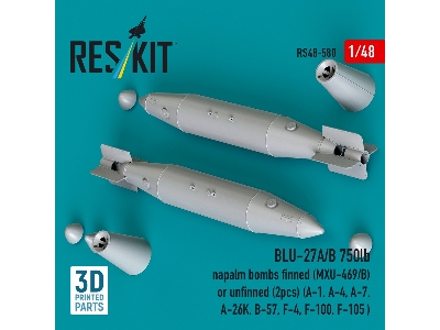 Blu-27a/B 750lb Napalm Bombs Finned (Mxu-469/B) Or Unfinned (2 Pcs / 3d-printed) - zdjęcie 3