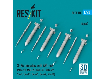 S-24 Missiles With Apu-68 (4 Pcs / 3-d Printed) - zdjęcie 1